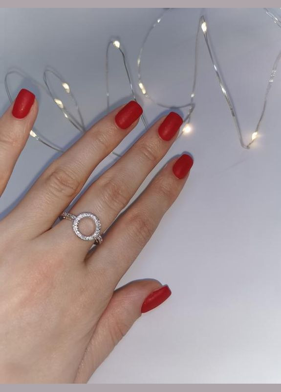 Женское кольцо круглое серебристое с цирконием. Xuping Jewelry (338620115)