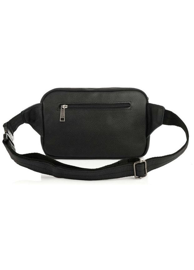 Спортивна сумка на пояс через плече чоловіча з натуральної шкіри середня Чорний 35093 TARWA (333300015)