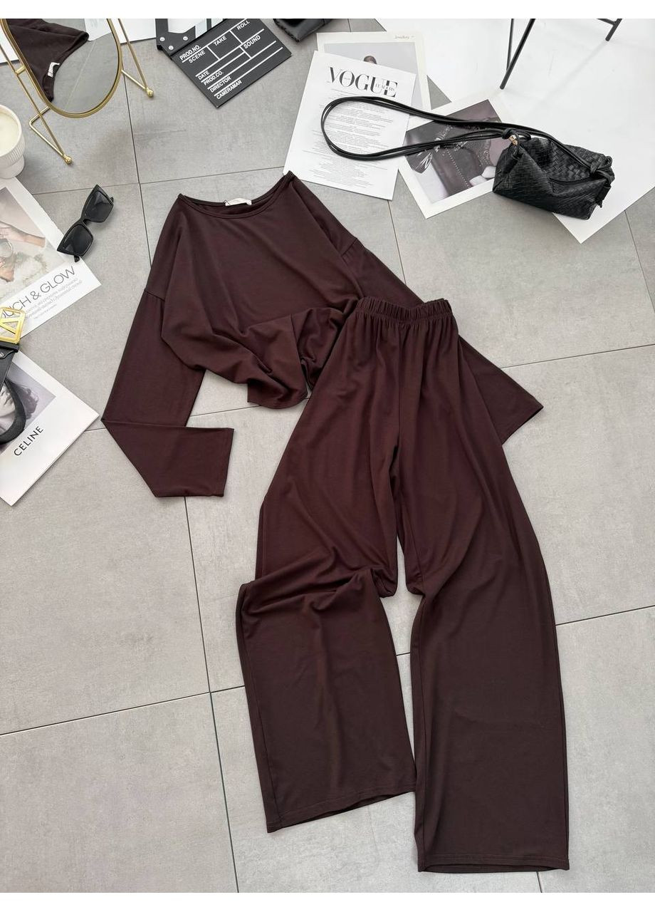 Темно-коричнева всесезон жіноча піжама з трикотажу Avanti