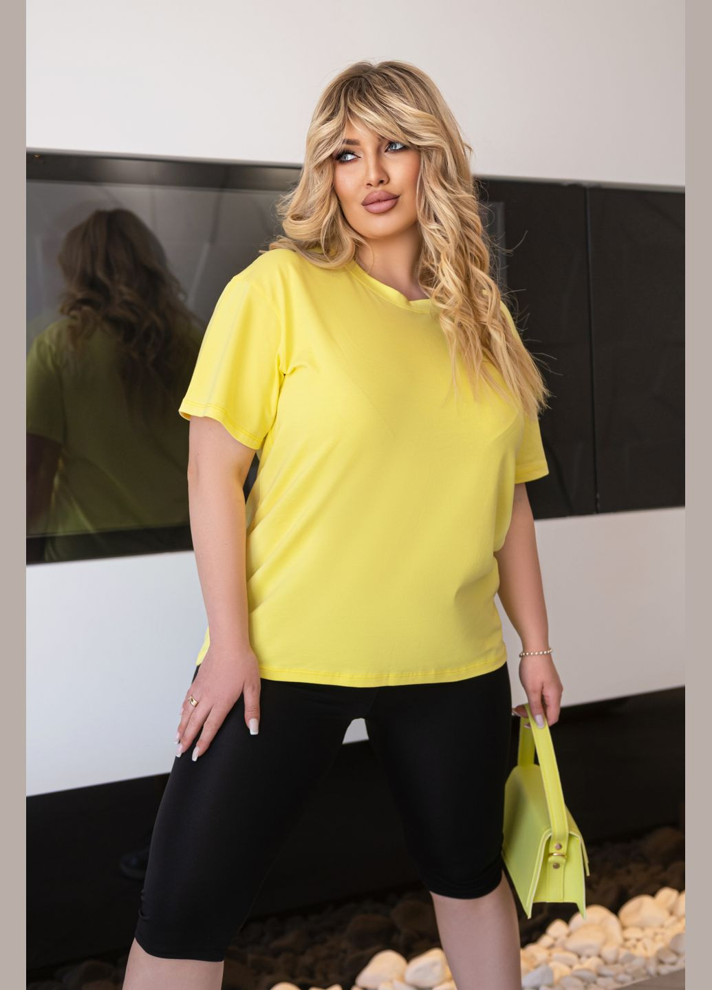 Жовта літня базова жіноча футболка з коротким рукавом Fashion Girl Enkel