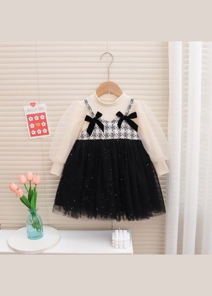 Комбинированное нарядное платье для девочки 10222, размер 100 No Brand (303612111)