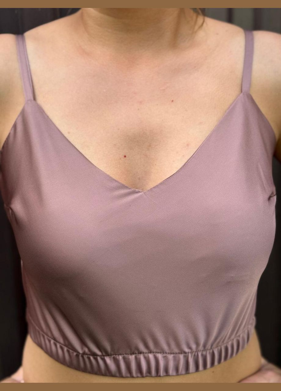 Топ на резинці з шовку Армані Шоколадний Maybel (338881400)