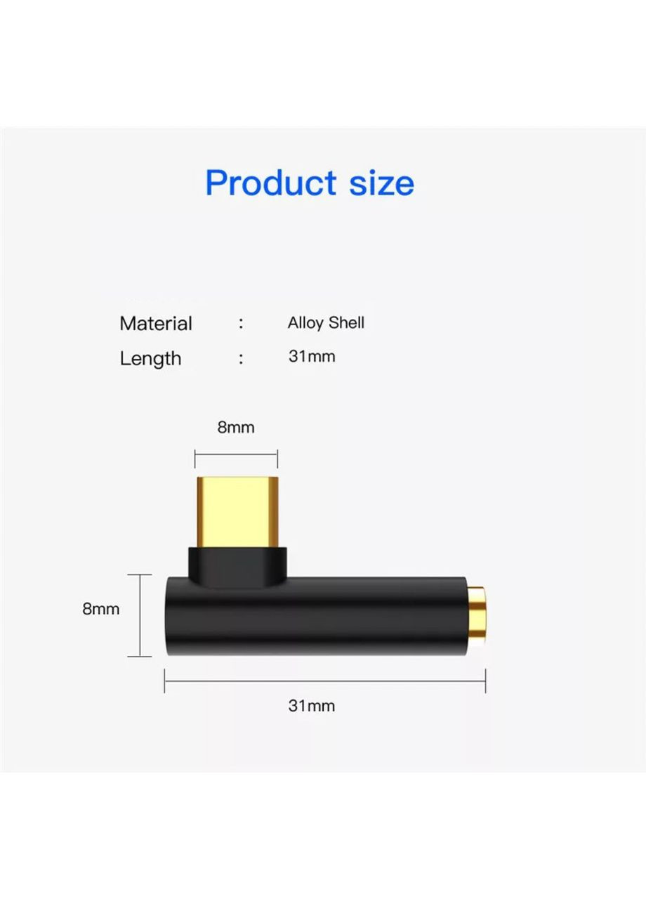 Переходник USB-C Type C в 3.5mm Jack AUX Audio адаптер для прослушивания музыки (синий) China (366666416)