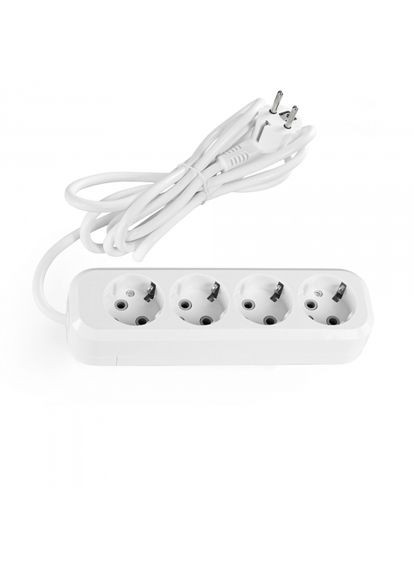Подовжувач мережевий із заземленням 4 гнізда 3м (3x1.5мм) білий TITANUM STANDARD (TF-ES416G-3W) Videx (370241596)