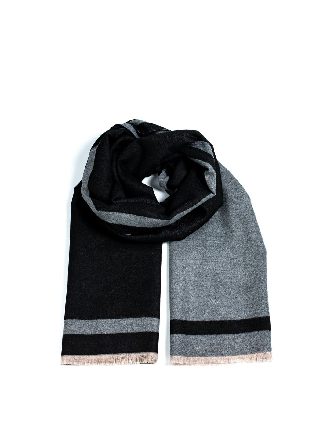 Палантин мужской двусторонний кашемир серо-чорний АКИМ 554-627 LuckyLOOK 554-627М (322791153)