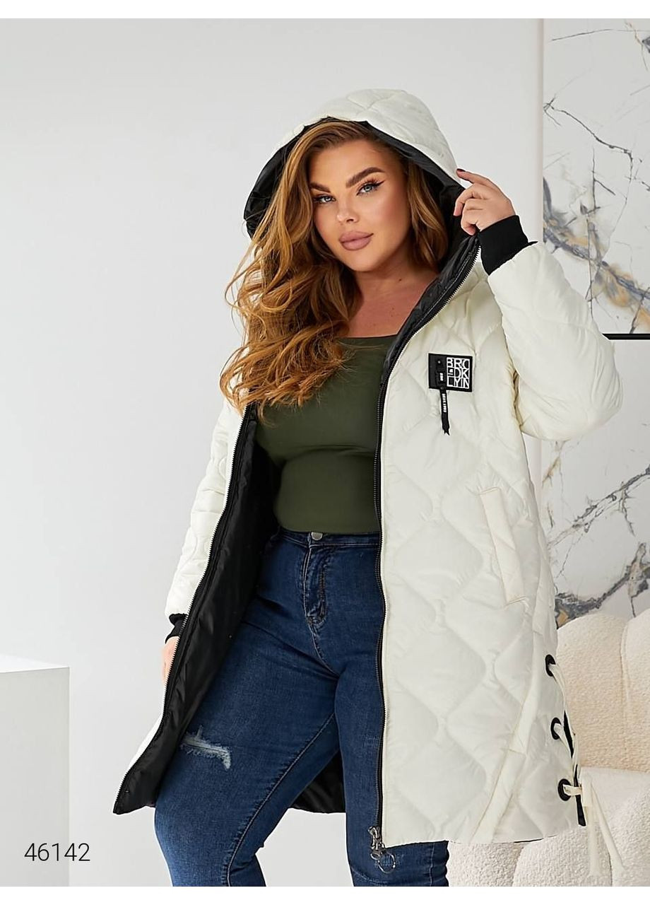 Молочне зимнє Пальто жіноче стьобане Byron