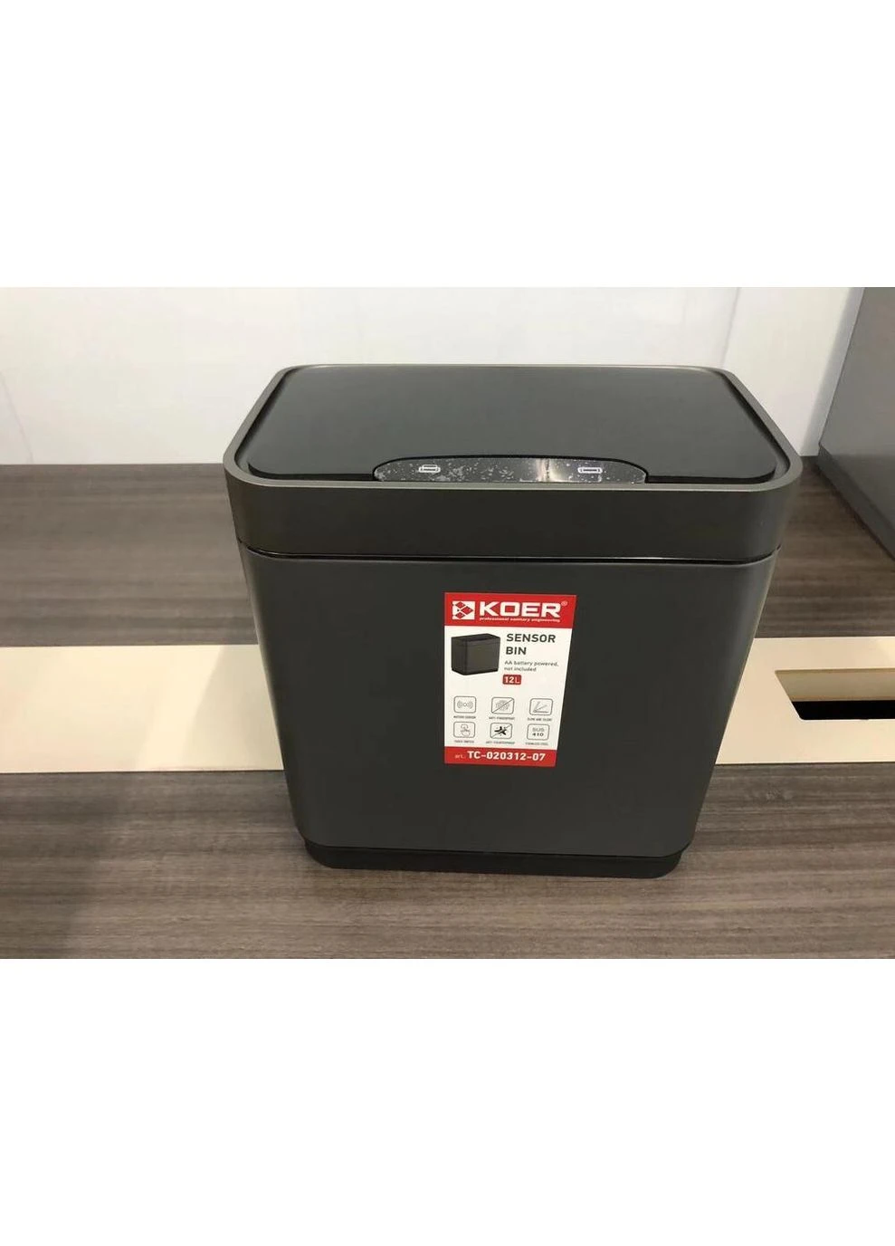Сміттєве відро сенсорне прямокутне TC-020312-07 12 л колір (KR5587) KOER (392907116)