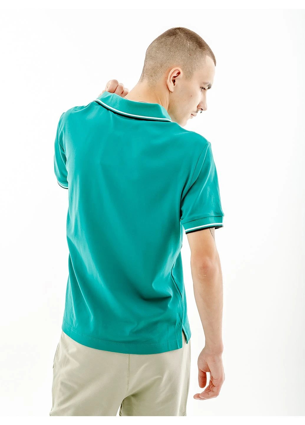 Поло Two-Stripes Polo Tech Pique R-Fit Turquoise LSUPO0006-913A Australian (398069015)