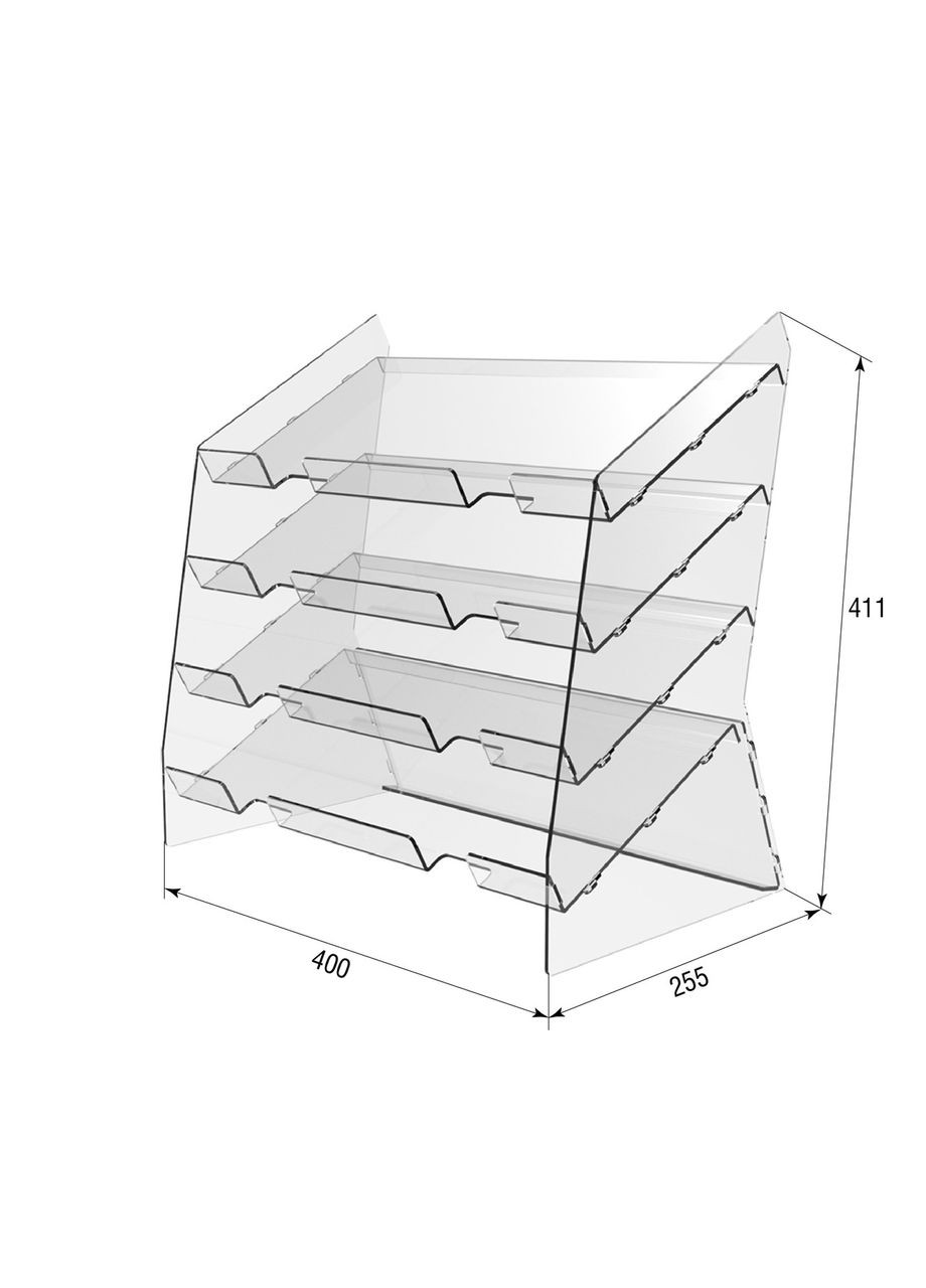 Подставка витрина под батончики настольная 3 полки 400х255х330 Ekostar (368307100)