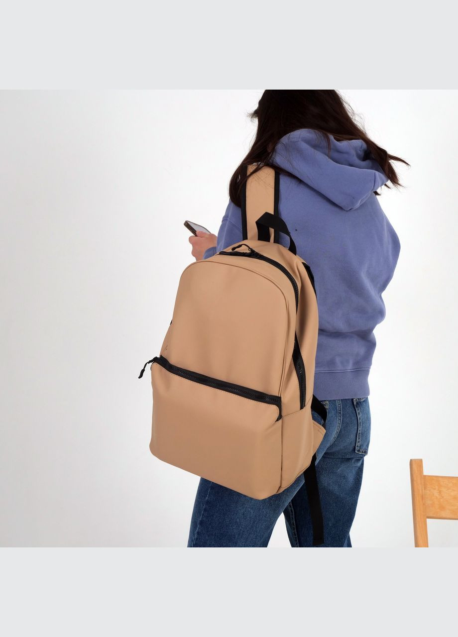 Женский рюкзак из экокожи бежевого цвета с отделением под ноутбук ToBeYou premium (284725569)