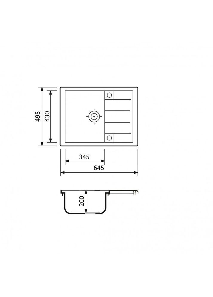 Кухонная мойка из искусственного камня/кварцевая 645х495х200мм, прямоугольная ANILA Terra Серо-бежевая (44000645495) Adamant (369798633)
