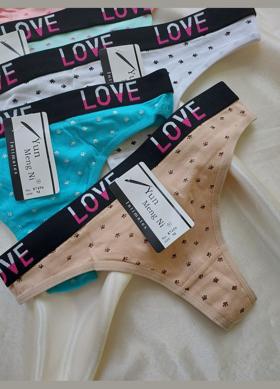 Женские трусики хлопковые трусики стринги Honey Fashion Accessories M/L бежевый (2-200) No Brand (313442692)