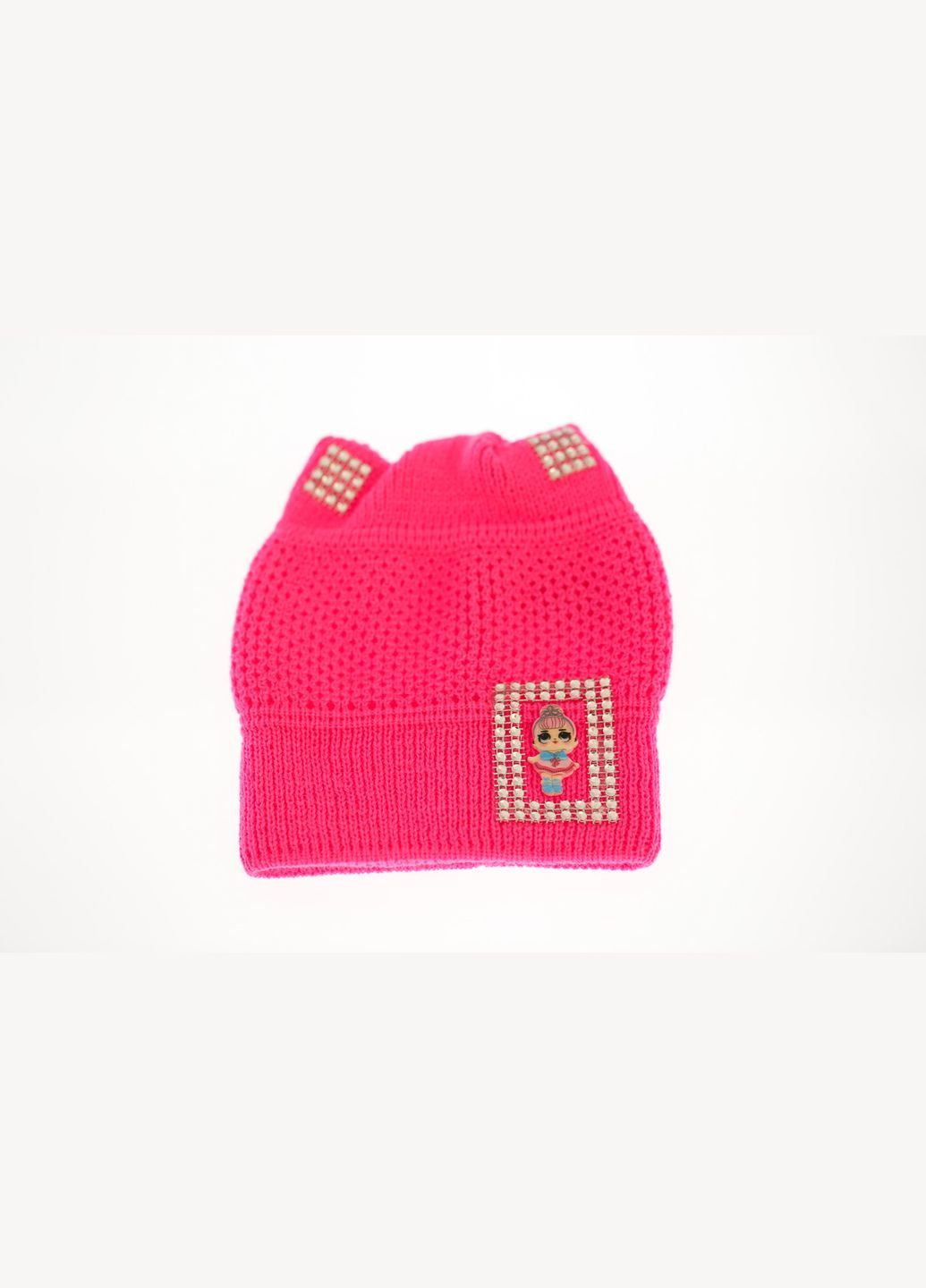 Шапка для дівчинки в'язана ЛОЛ рожева 12м+ (34605) BABYKROHA (323469506)