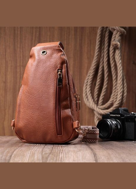 Сумка жіноча планшет для документів рюкзак слінг в дорогу сумочка для телефону Рудий 34741 Vintage (332612596)