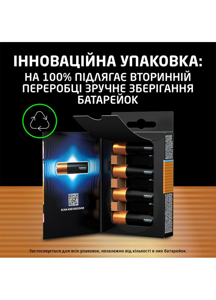Лужні батарейки Optimum AA 8 шт (5014726/5015601) Duracell (315871622)
