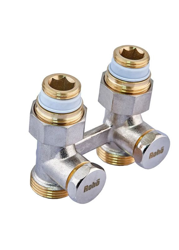 Кран запірний для радіатора Н-подібний R5350-075 - 3/4" прямий (RO0213) Roho (322003001)