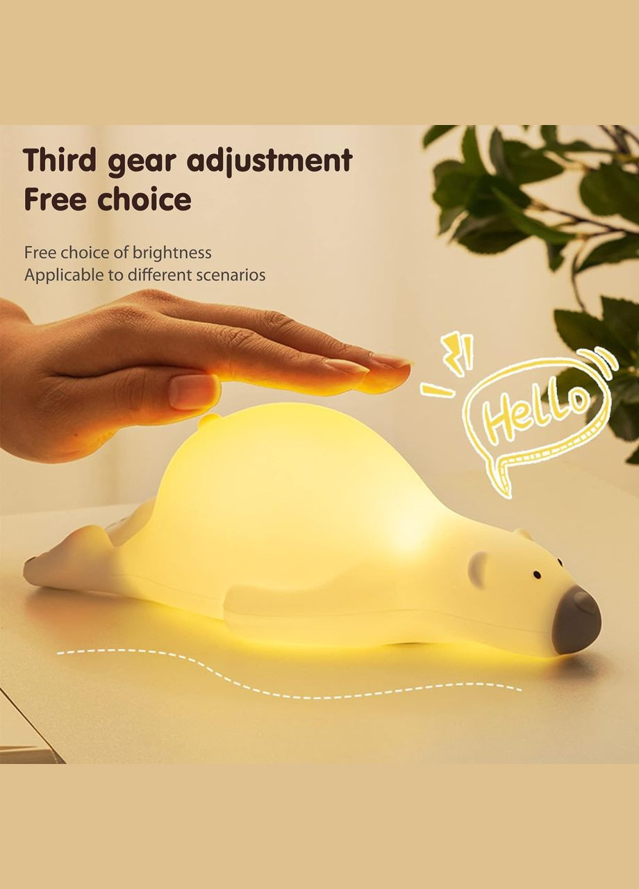 Акумуляторий нічник-світильник 3 в 1 SL29 силіконовий Ведмедик з функцією таймера, Lazy bear pats lamp VHG (334305115)