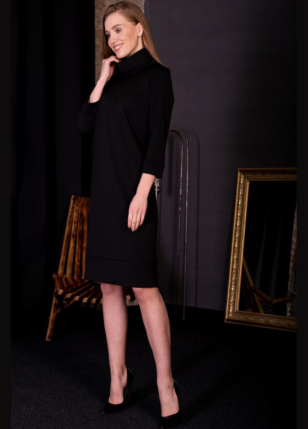 Чорна сукня з манжетом (ll111470090) LadyLike