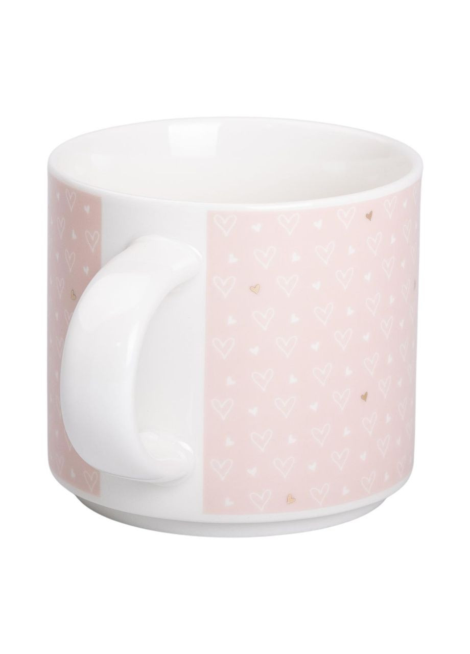 Кружка порцелянова 350 (мл) для кави та чаю Рожева RX-N240126P No Brand (353504396)