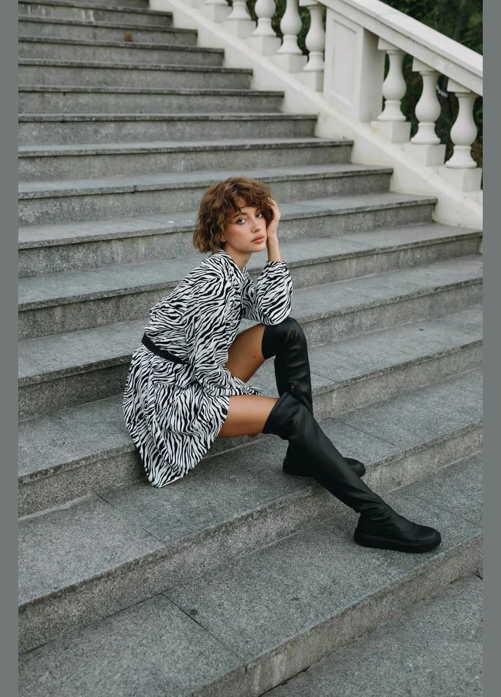 Білий повсякденний, кежуал сукня Seventeen зебра