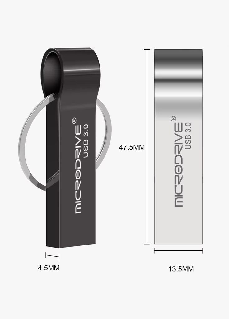 Металлическая флешка USB 3.0 на 256GB U2 Серебряный Microdrive (336381340)