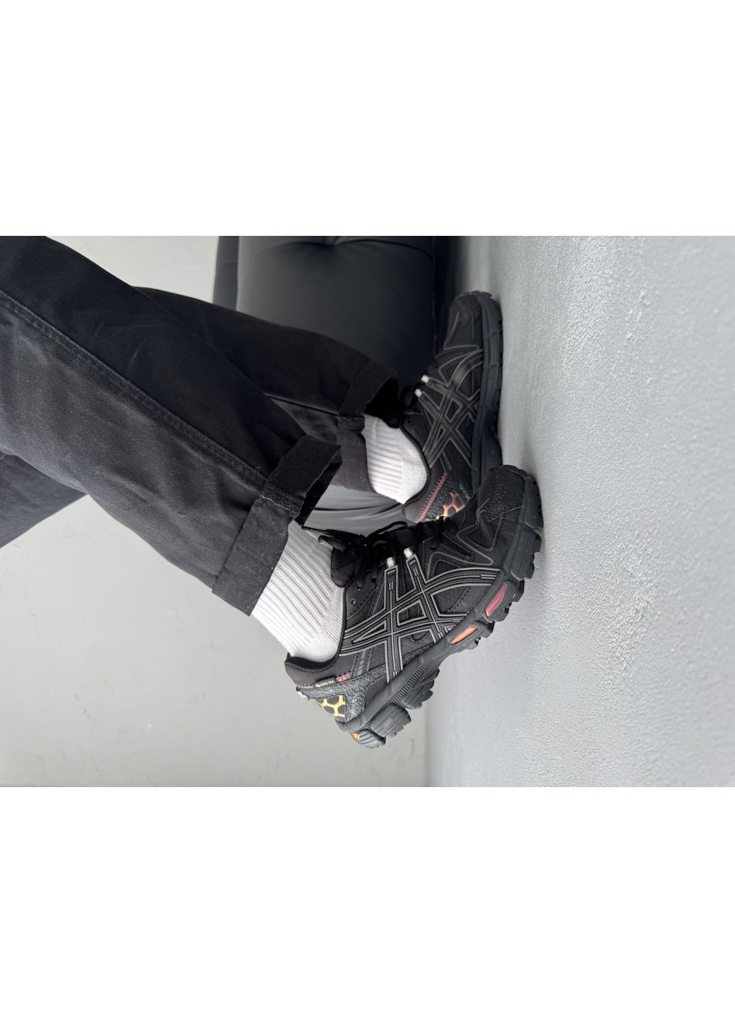 Черные демисезонные кроссовки мужские и женские asics gel-kahana 8 gore-tex black rose gold | асикс гель-кахана 8 черные No Brand