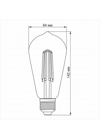 LED лампа Filament ST64FA 10W E27 2200K бронза Videx (366218313)