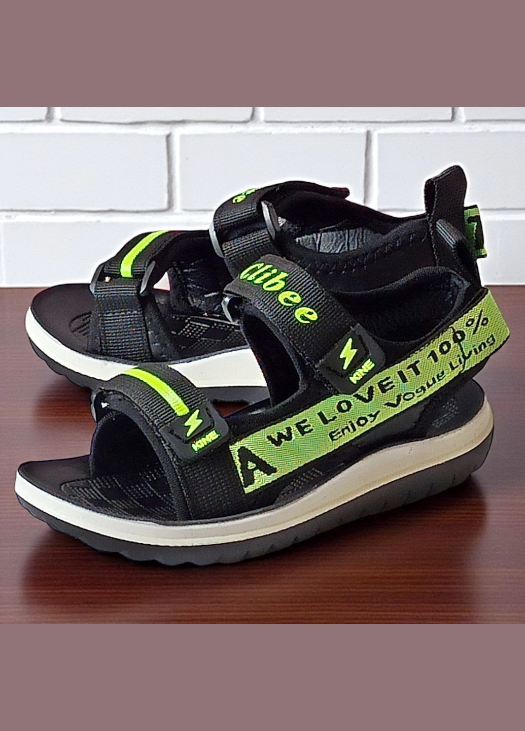 Черные спортивные, повседневные открытые текстильные босоножки спортивные сандалии для мальчика Clibee