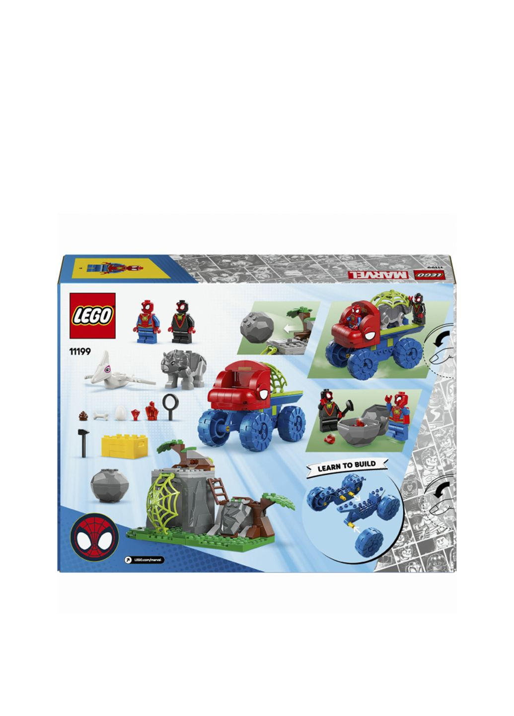 Конструктор Super Heroes - Динозаврячий спасательный транспорт команды Паука (11199) цвет разноцветный ЦБ-00269181 Lego (315717988)