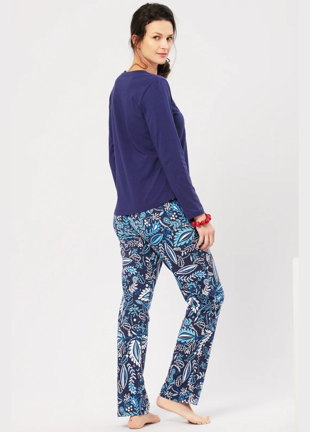 Персикова всесезон піжама жіноча вільного крою lns 793 кофта + брюки Key