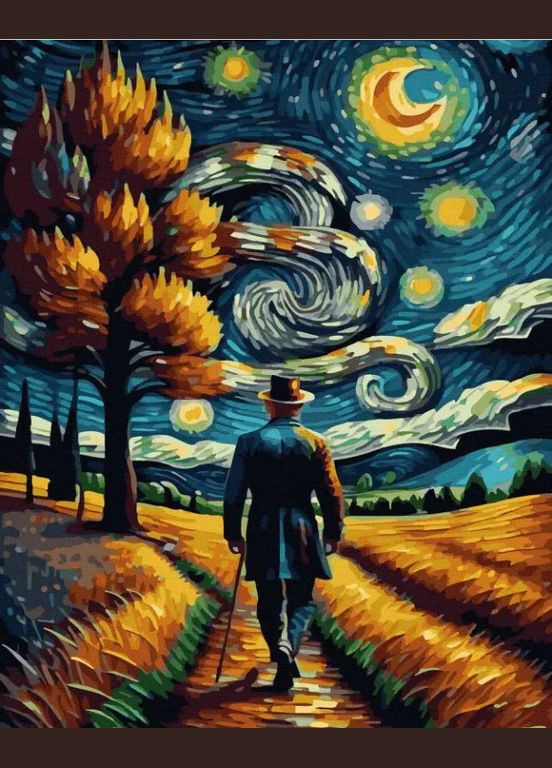 Розмальовка за номерами для дорослих Зоряне небо 40х50см GX47421 Rainbow Art (317590290)