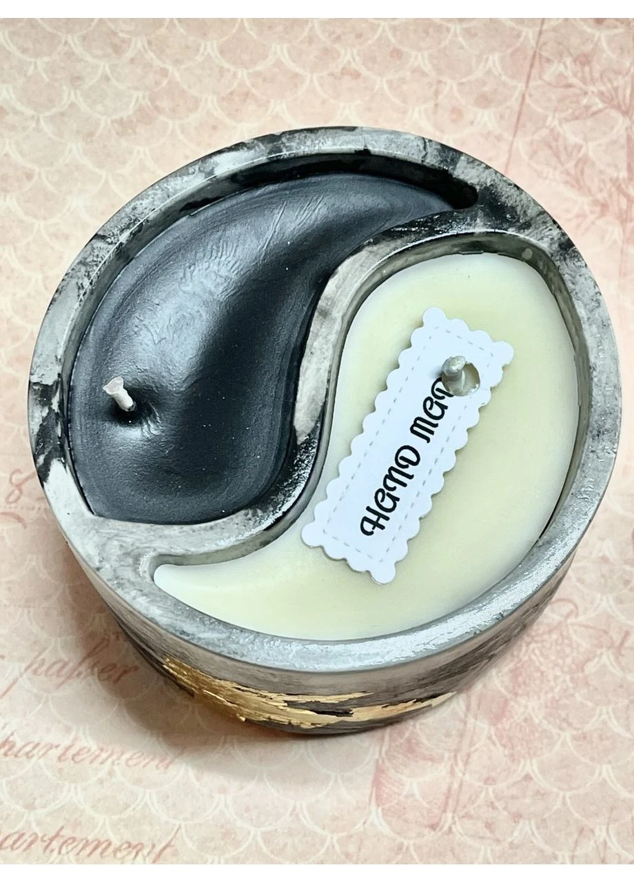 Свічка відновлення і гармонізації «Інь-Янь» чорна 5,5 * 9 см No Brand (385317649)