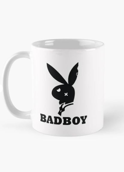 Чашка керамическая кружка с принтом Badboy Заяц Кролик Белая 330 мл Orca (317320507)