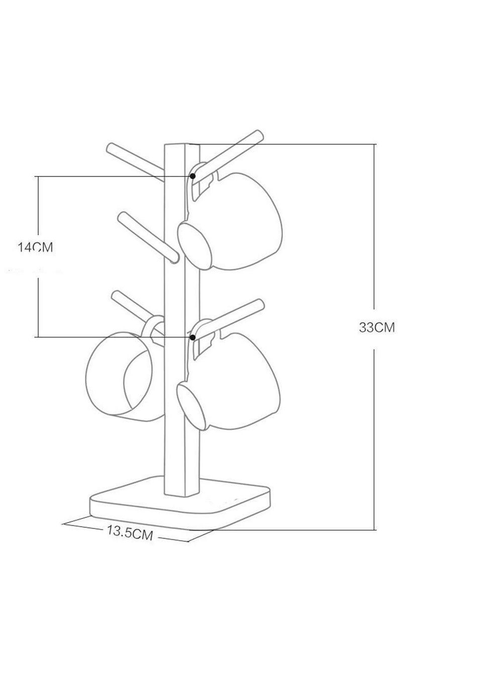 Стійка для чашок з дерева Лорі сієна (СДК-001805) No Brand (327848165)