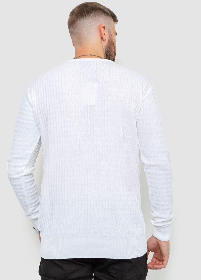 Белый демисезонный свитер мужской однотонный, цвет коралловый, Ager