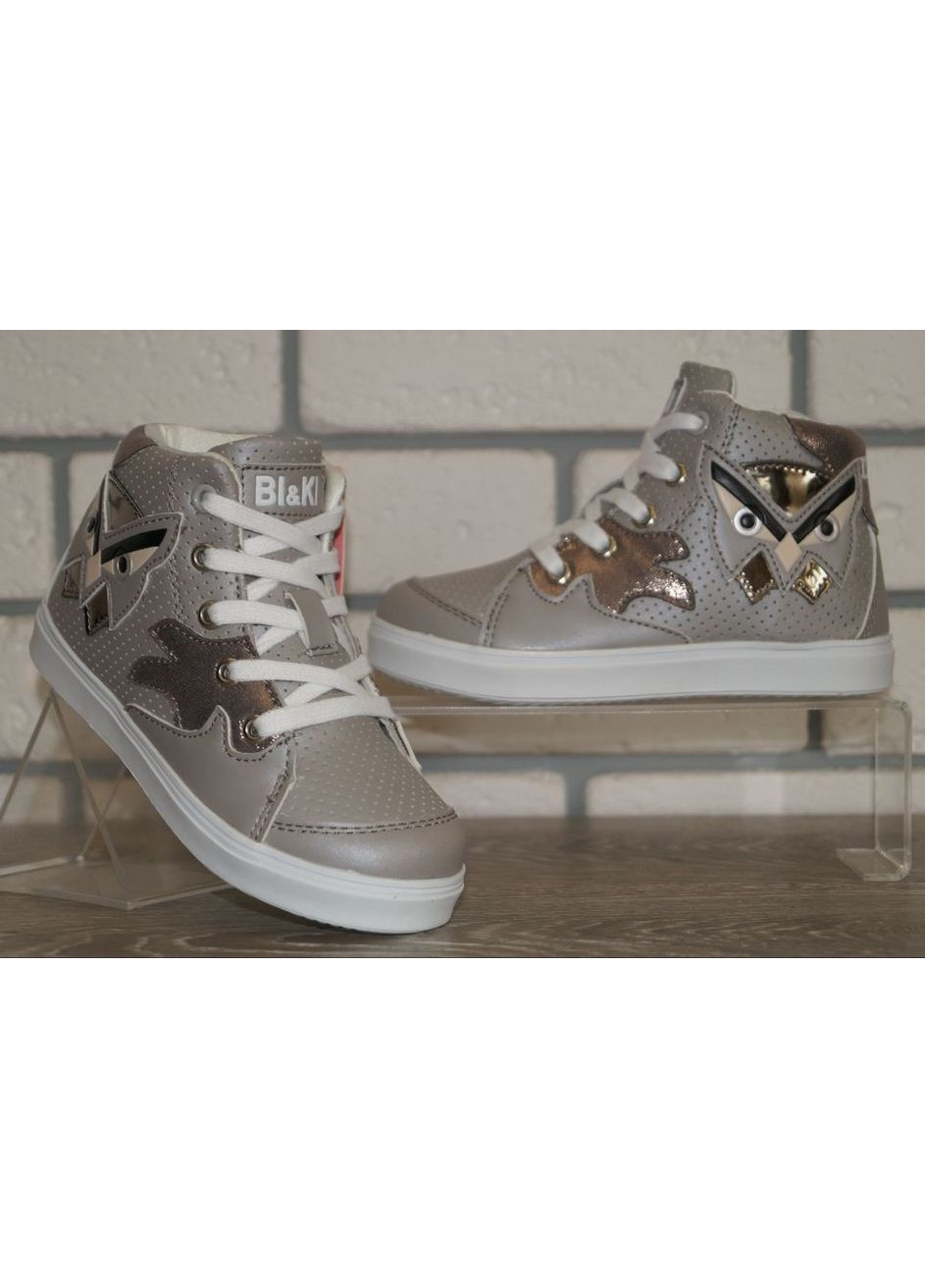 Серые повседневные, кэжуал осенние ботинки демисезонные для девочки серые Biki