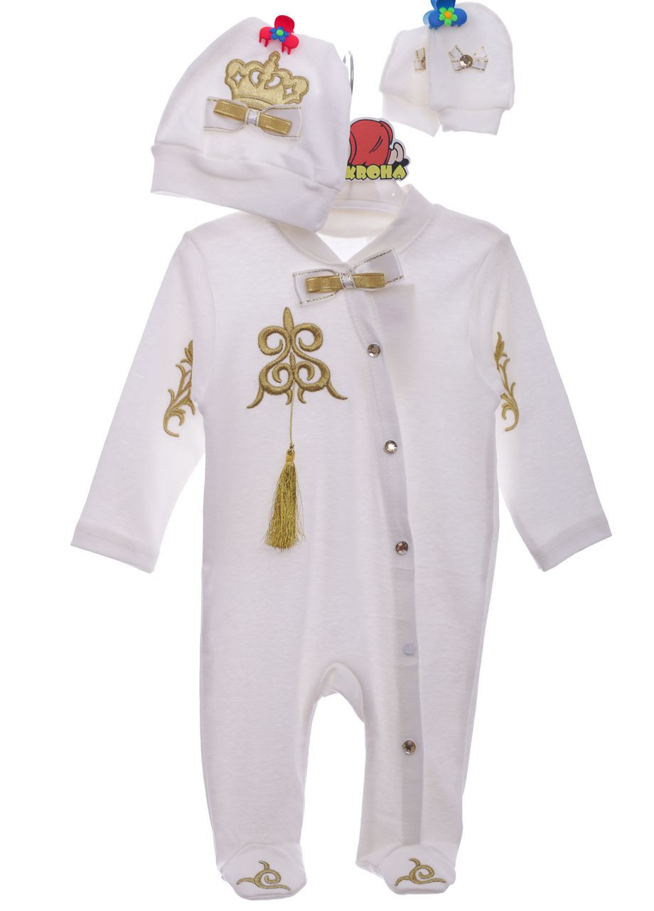 Человечек с шапкой и царапками белый Корона 68 см (42128) BABYKROHA (297200675)