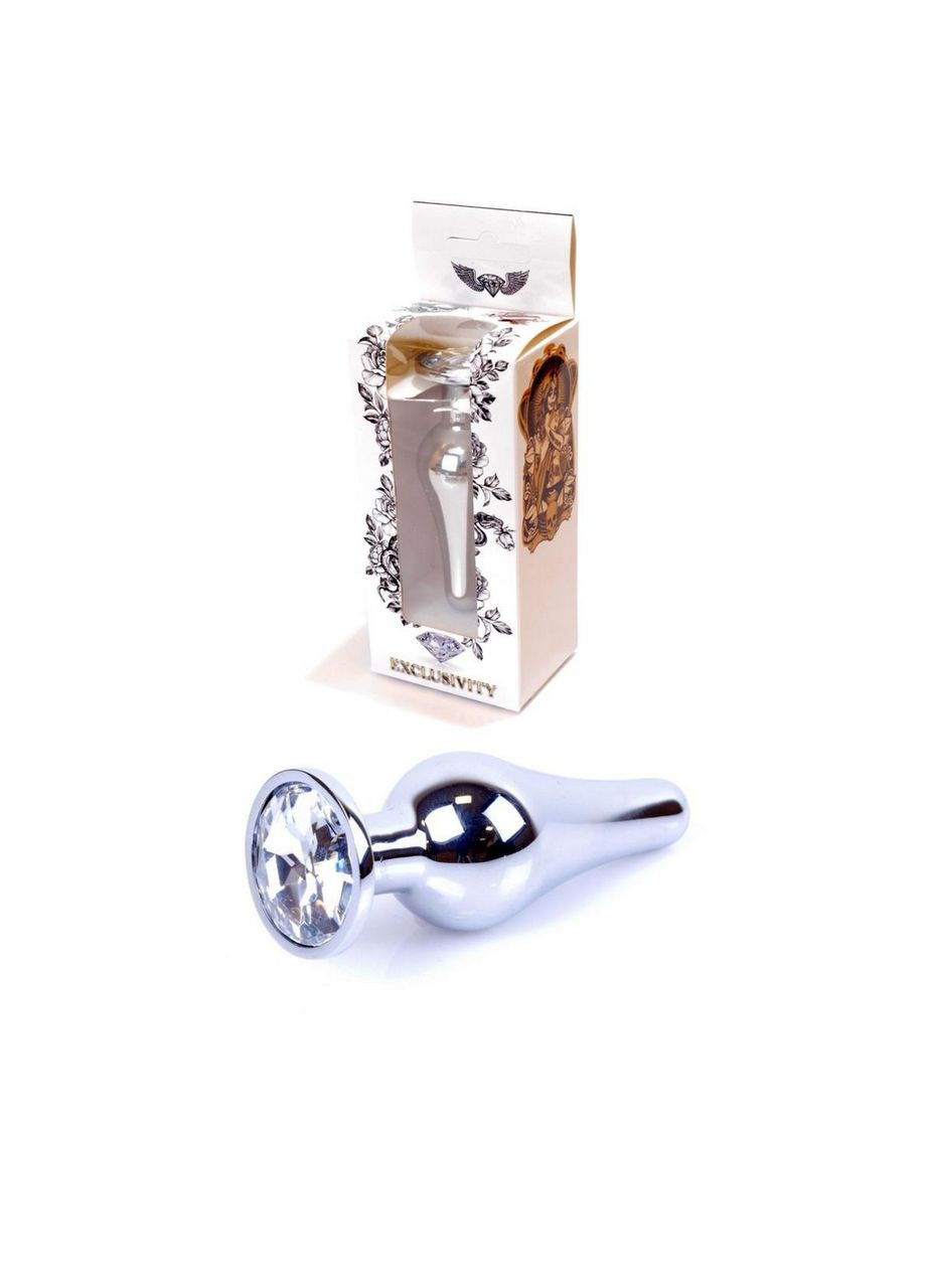 Анальна пробка з кристалом для початківців анальний плаг для новачків з каменем Jewellery Silver Butt Plug Boss (317748009)