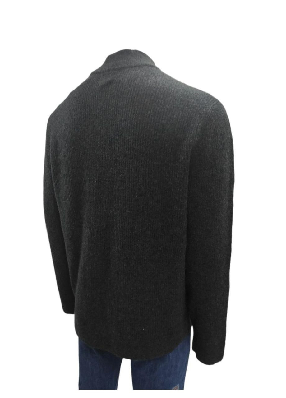 Комбінований демісезонний чоловічий светер recycled sweater на блискавці 1/4 з довгим рукавом, темно - сірий, розмір xl Gap slim fit