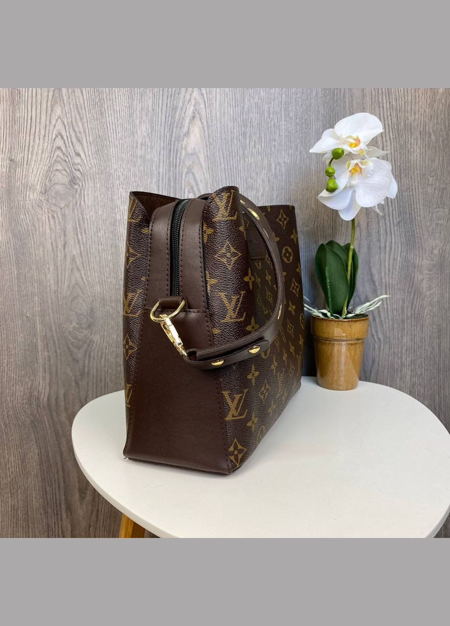 Женская городская сумочка с широким ремешком Коричневый (1096ДКк) No Brand сумка (338431518)