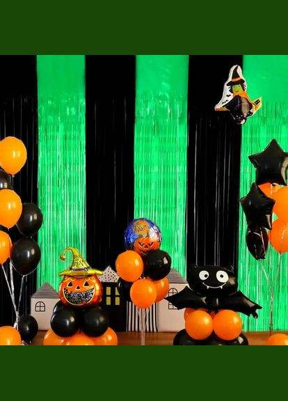 Дождик для фотозоны 2 м на 1 м черно-зеленый Jannet Дощик (316580354)