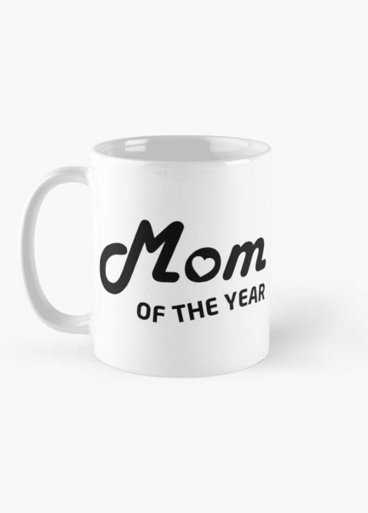 Чашка Керамическая кружка с принтом Mom of the year для мамы Белая 330 мл Orca (317319957)