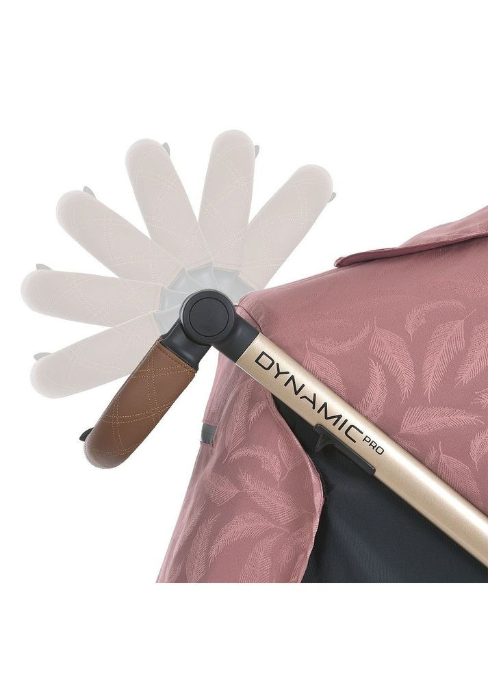 Коляска детская DYNAMIC PRO Special Pink прогулочная с чехлом дождевиком и москитной сеткой Розовая с перышками (ME 1053G-2) El Camino (334338198)