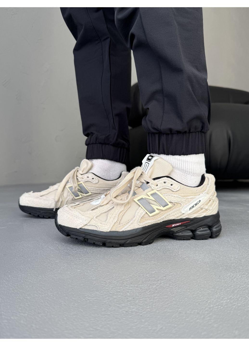 КРОССОВКИ ЖЕНСКИЕ NEW BALANCE 1906D BLACK / BEIGE НЬЮ БЕЛАНС 1906D No Brand чёрные демисезоны (368868882)