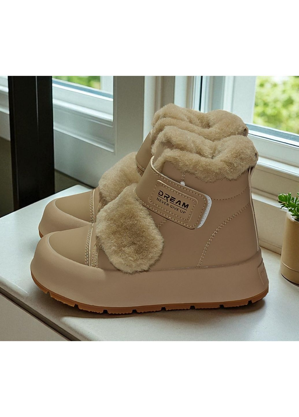 Бежевые зимние ботинки зимние для девочки арт., бежевый Tom.M