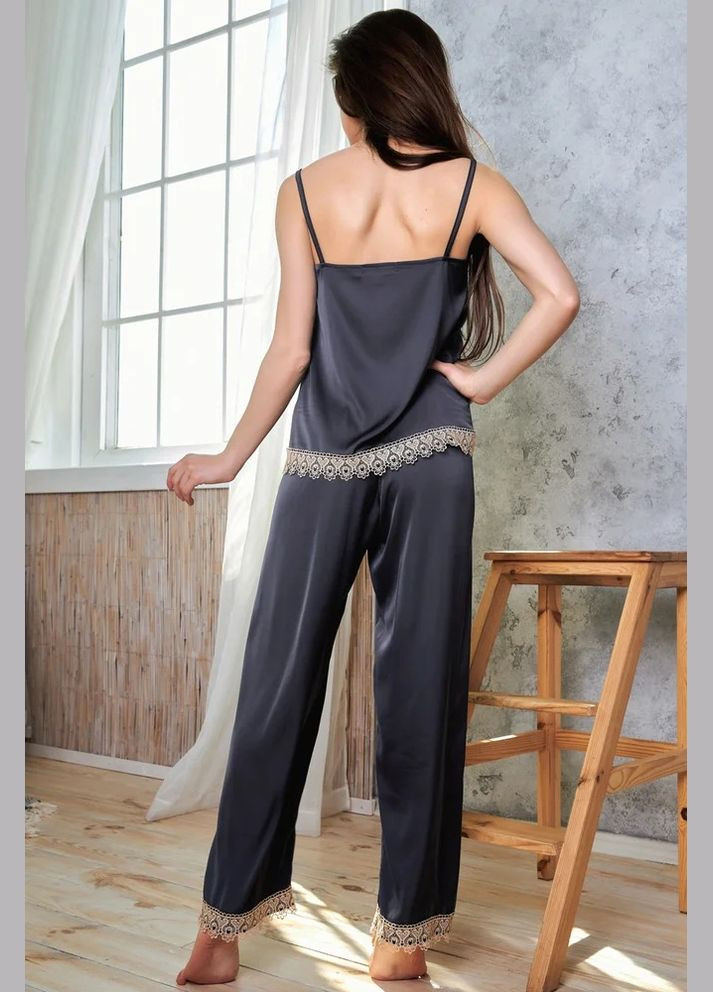 Сіра всесезон піжама топ + брюки Seventeen