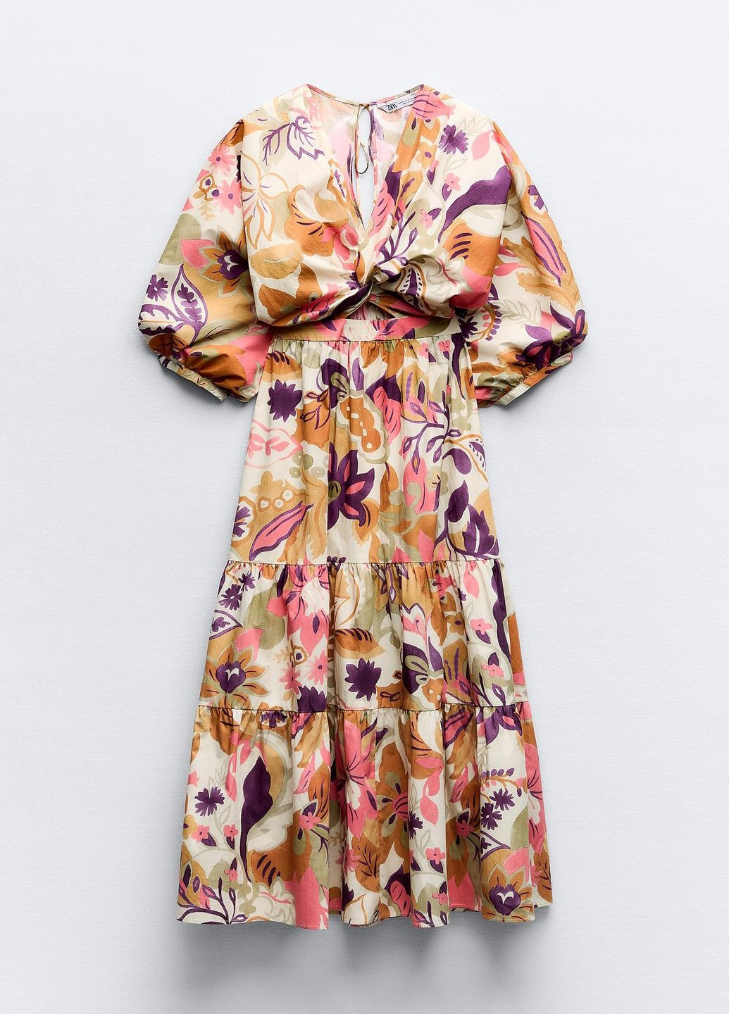 Комбінована повсякденний сукня Zara з квітковим принтом