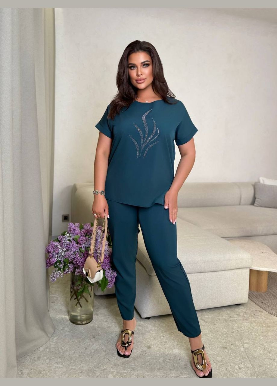 Жіночий костюм двійка блуза вільного крою + брюки на резинці MonCher (340979650)