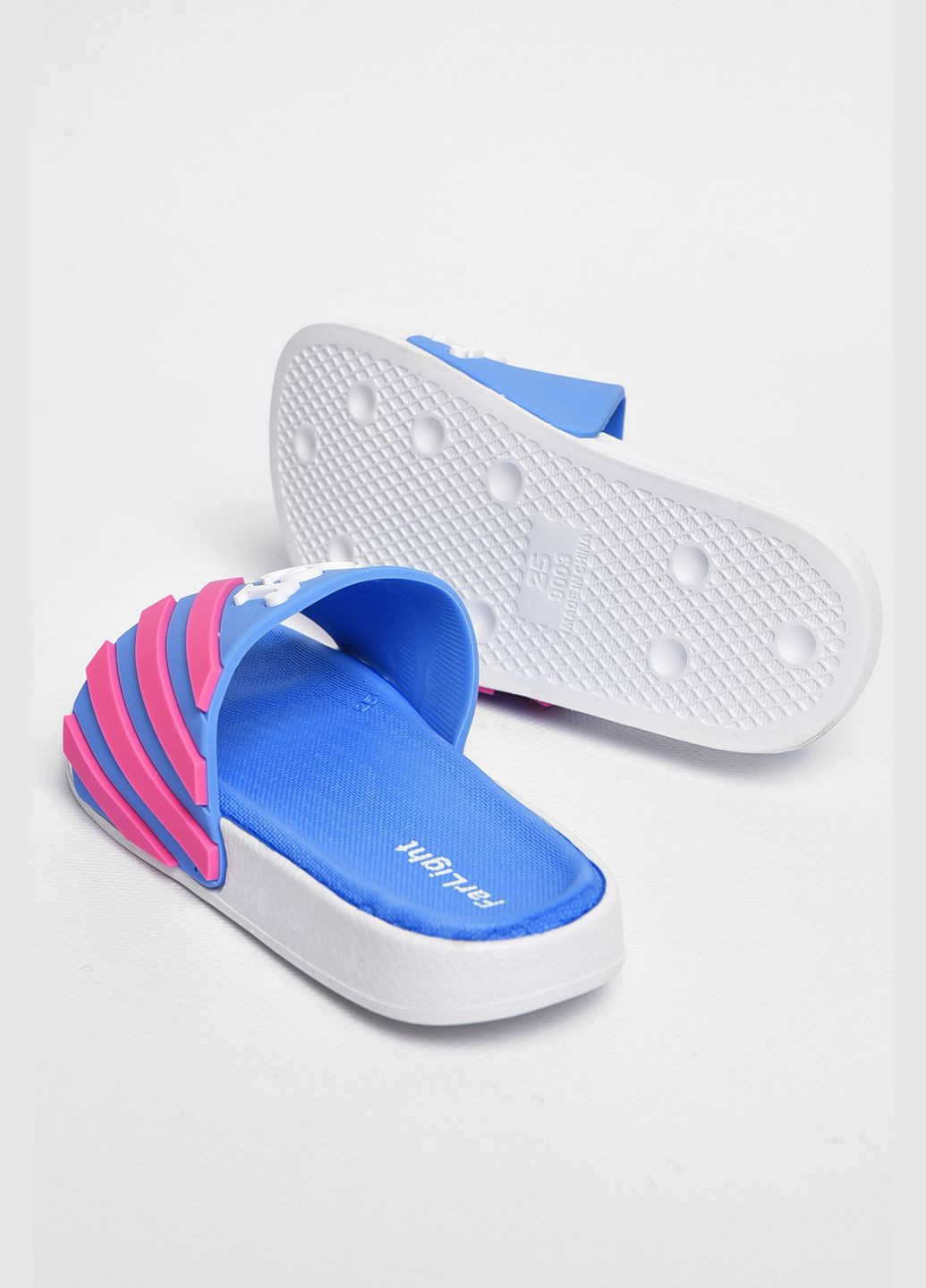 Шльопанці дитячі блакитного кольору з написом Let's Shop (297128352)