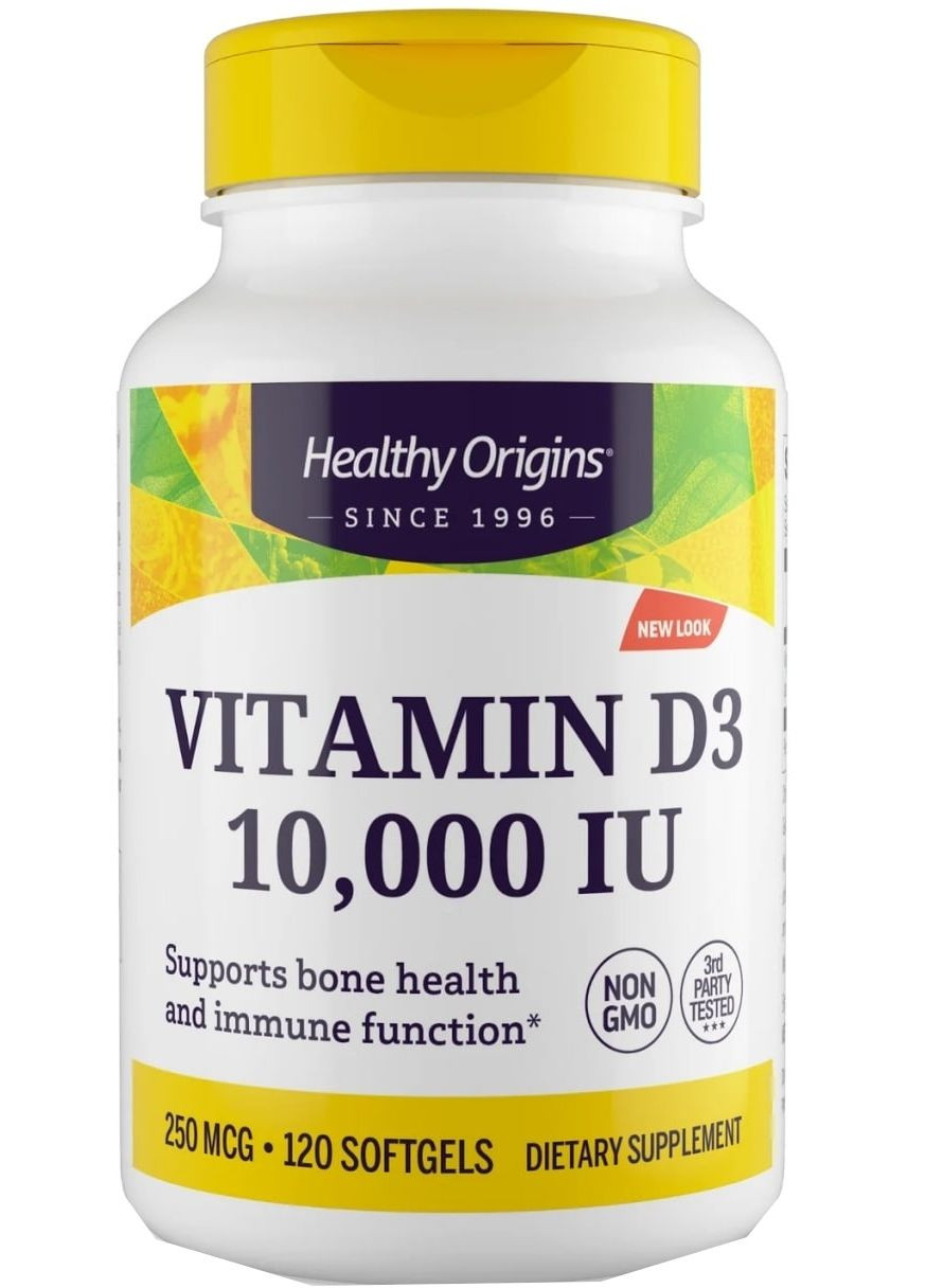 Пищевая добавка "Vitamin D3" 10 000 mg 120шт (1516021-40444983) Healthy Origins (368661020)
